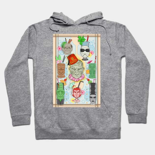 Tiki Monsters Hoodie by Fuzzyjoseph